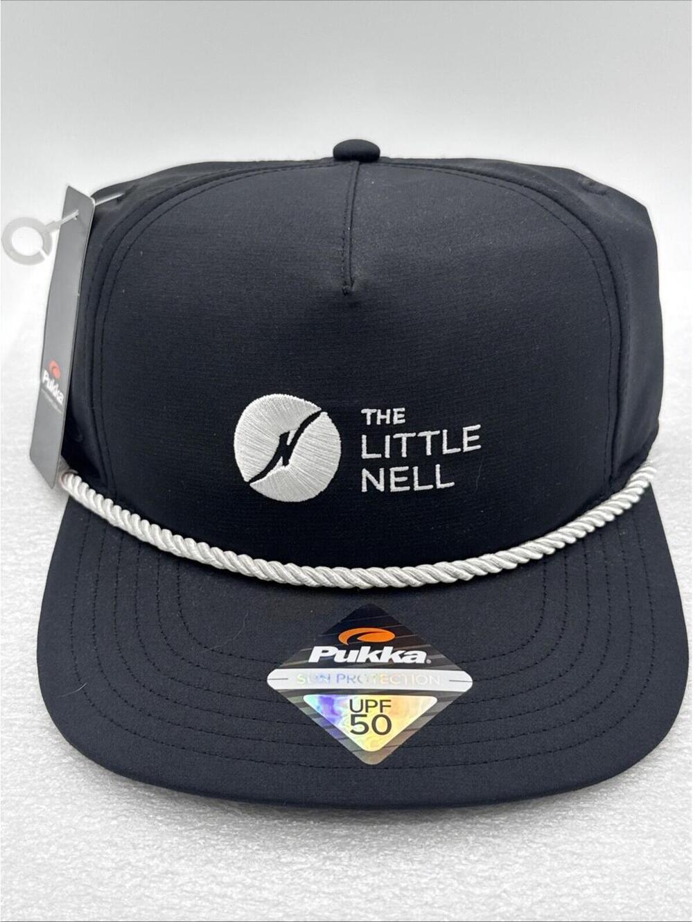 Pukka Black Golf Baseball Hat Cap White Rope “The Little Nell” Aspen 50 UPF